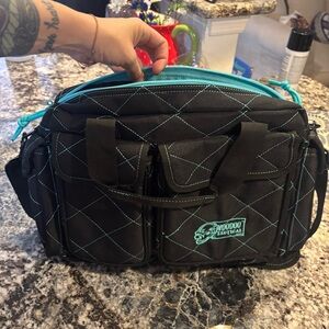 Black and Blue Quilted Storage Bag